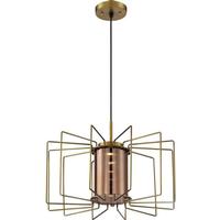 Nuvo Lighting 1 Light 12 watt 120 volt 3000K Natural White Dimmable Vintage Brass Copper Glass Shade LED Pendant Light
