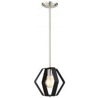 Nuvo Lighting 1 Light 10" Matte Black with Brushed Nickel Accents Pendant Light Fixture