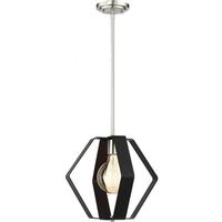Nuvo Lighting 1 Light 14" Matte Black with Brushed Nickel Accents Pendant Light Fixture
