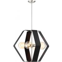 Nuvo Lighting 4 Light 24" Matte Black with Brushed Nickel Accents Pendant Light Fixture
