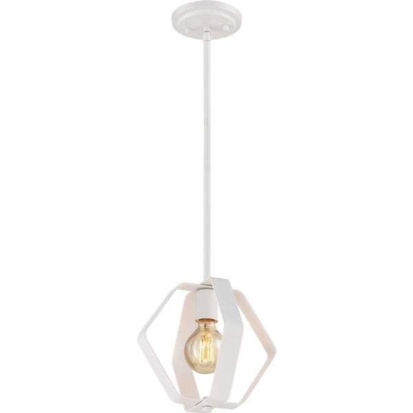 1 Light 10" White Pendant Light Fixture