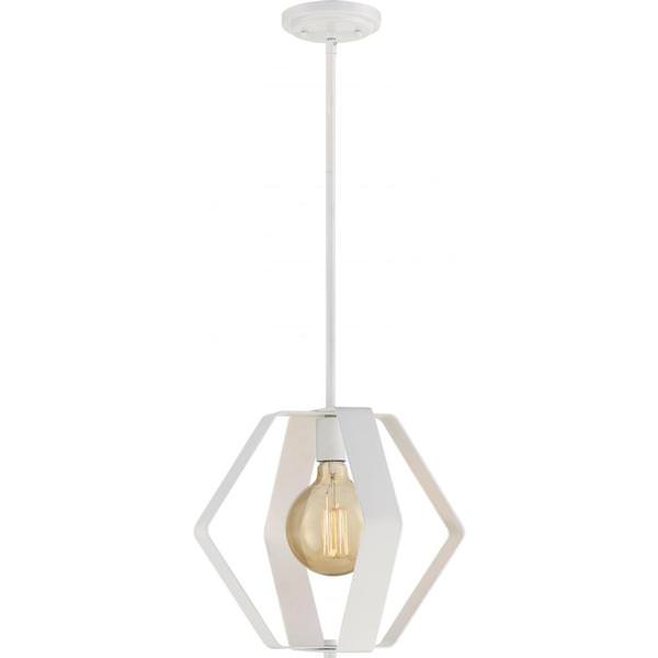 1 Light 14" White Pendant Light Fixture