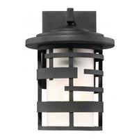 View 1 Light 10" Textured Black Etched Glass Shade Wall Light Fixture