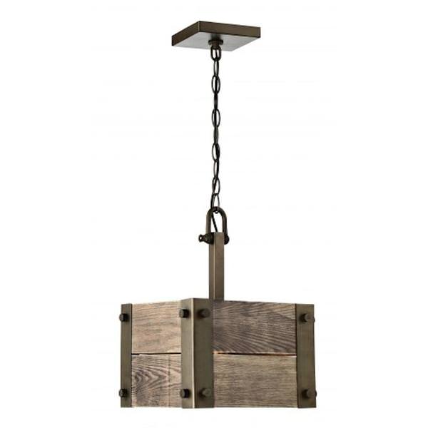 1 Light Old Wood Panels Mini Pendant Light Fixture