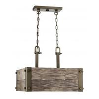 View 4 Light Old Wood Panels Pendant Light Fixture