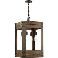 Nuvo Lighting 4 Light Bronze Aged Wood Pendant Light Fixture