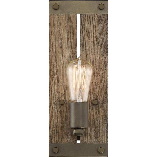 1 Light Bronze Finish Wall Sconce Light Fixture