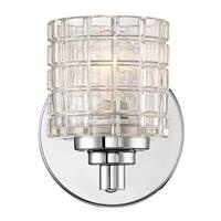 Nuvo Lighting 1 Light Polished Nickel Clear Glass Shade Vanity Light Fixture