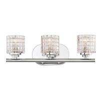 View 3 Light Polished Nickel Clear Glass Shade Vanity Light Fixture