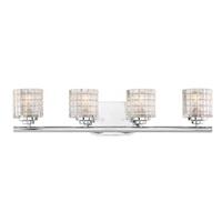 Nuvo Lighting 4 Light Polished Nickel Clear Glass Shade Vanity Light Fixture
