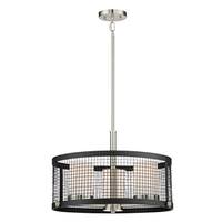 View 3 Light Black White Glass Shade Pendant Light Fixture