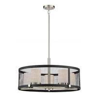 View 4 Light Black White Glass Shade Island Pendant Light Fixture