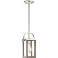 Nuvo Lighting 1 Light Driftwood with Polished Nickel Accents Mini Pendant Light Fixture