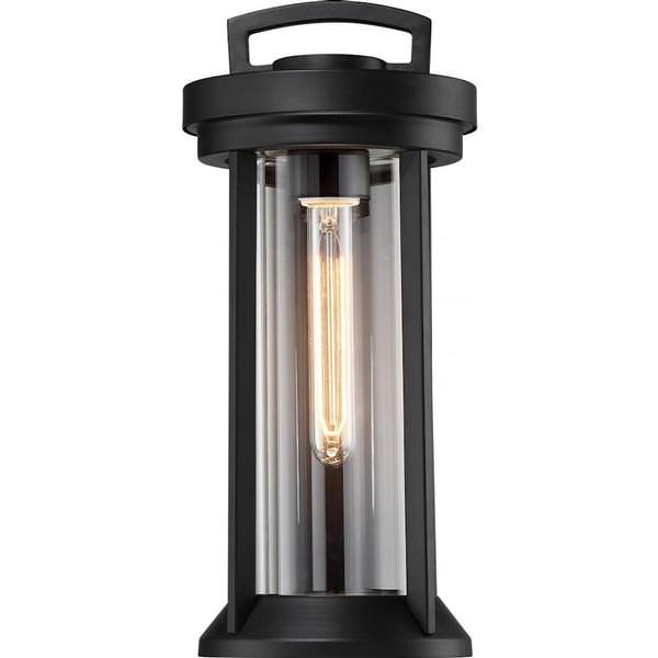 1 Light Aged Bronze Clear Glass Shade Wall Lantern Fixture