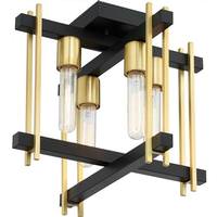 Nuvo Lighting 4 Light Aged Bronze with Natural Brass Accents Ceiling Light Fixture