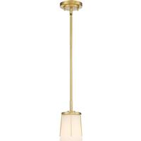 Nuvo Lighting 1 Light Natural Brass Satin White Glass Shade Mini Pendant