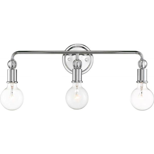 3 Light Polished Nickel with Crystal Accents Vanity 