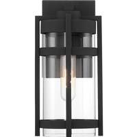 Nuvo Lighting 1 Light Textured Black Clear Seeded Glass Shade Small Wall Lantern