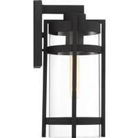 Nuvo Lighting 1 Light Textured Black Clear Seeded Glass Shade Large Wall Lantern
