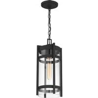 Nuvo Lighting 1 Light Textured Black Clear Seeded Glass Shade Hanging Lantern
