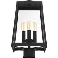 Nuvo Lighting 4 Light Matte Black Clear Glass Shade Post Lantern