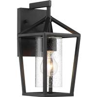 Nuvo Lighting 1 Light Matte Black Clear Seeded Glass Shade Wall Lantern