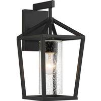 Nuvo Lighting 1 Light Matte Black Clear Seeded Glass Shade Wall Lantern