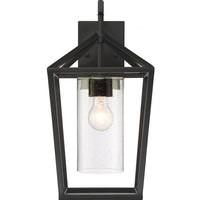 Nuvo Lighting 1 Light Matte Black Clear Seeded Glass Shade Wall Lantern