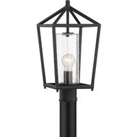 Nuvo Lighting 1 Light Matte Black Clear Seeded Glass Shade Post Lantern