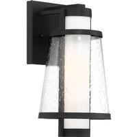 Nuvo Lighting 1 Light Matte Black Etched Opal and Clear Glass Shade Wall Lantern