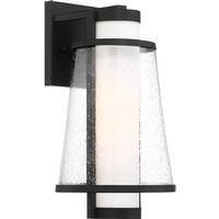 Nuvo Lighting 1 Light Matte Black Etched Opal and Clear Glass Shade Wall Lantern