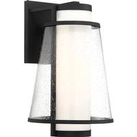 Nuvo Lighting 1 Light Matte Black Etched Opal and Clear Glass Shade Wall Lantern