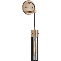 Nuvo Lighting 1 Light Copper Brushed Brass Matte Black Cage Wall Sconce
