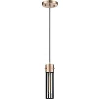 Nuvo Lighting 1 Light Copper Brushed Brass Matte Black Cage Pendant