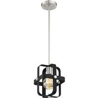 Nuvo Lighting 1 Light Matte Black Matte with Brushed Nickel Accents Mini Pendant