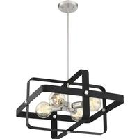 Nuvo Lighting 4 Light Matte Black Matte with Brushed Nickel Accents Pendant