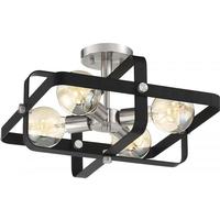 Nuvo Lighting 4 Light Matte Black Matte with Brushed Nickel Accents Semi-Flush
