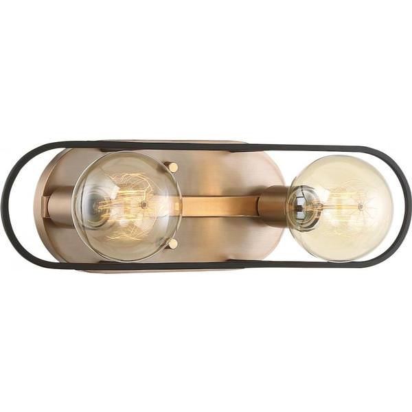 2 Light Matte Black Matte with Copper Brushed Brass Accents Vanity