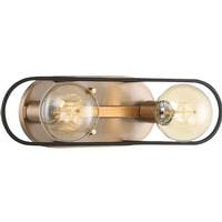 Nuvo Lighting 2 Light Matte Black Matte with Copper Brushed Brass Accents Vanity