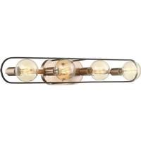Nuvo Lighting 4 Light Matte Black Matte with Copper Brushed Brass Accents Vanity