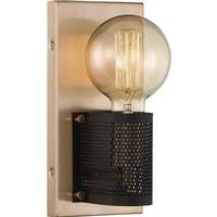 Nuvo Lighting 1 Light Matte Copper Brushed Brass with Black Mesh Accents Wall Sconce