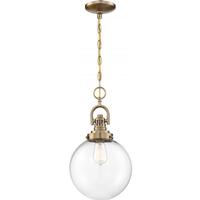 Nuvo Lighting 1 Light Burnished Brass Clear Glass Shade Pendant