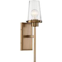 Nuvo Lighting 1 Light Burnished Brass Clear Glass Shade Wall Sconce