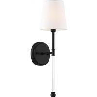 Nuvo Lighting 1 Light Aged Bronze White Linen Shade Wall Sconce