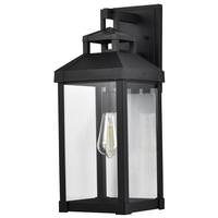 Nuvo Lighting 1 Light Large 20" Matte Black Clear Glass Corning Wall Lantern Light Fixture