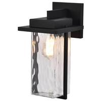 Nuvo Lighting 1 Light Large 15.5" Matte Black Clear Glass Wall Lantern Light Fixture