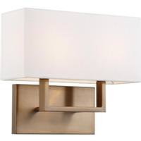 Nuvo Lighting 2 Light Burnished Brass with White Linen Shade Vanity