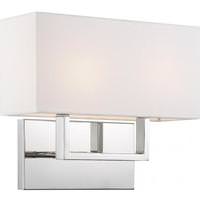 Nuvo Lighting 2 Light Polished Nickel with White Linen Shade Vanity
