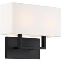 Nuvo Lighting 2 Light Aged Bronze with White Linen Shade Vanity