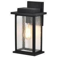 Nuvo Lighting 1 Light Medium 12.5" Matte Black Seeded Glass Sullivan Wall Lantern Light Fixture